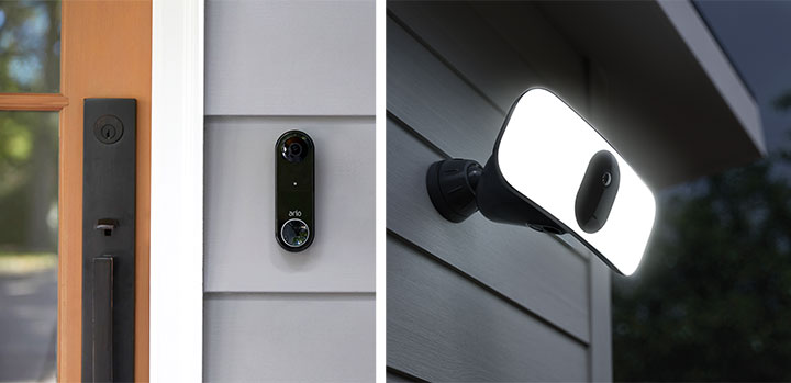Arlo Essential Wireless Video Doorbell and Arlo Pro 3 Floodlight Security Camera
