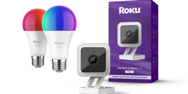 Roku Colored Smart Light Bulb and Smart Home Indoor Camera SE